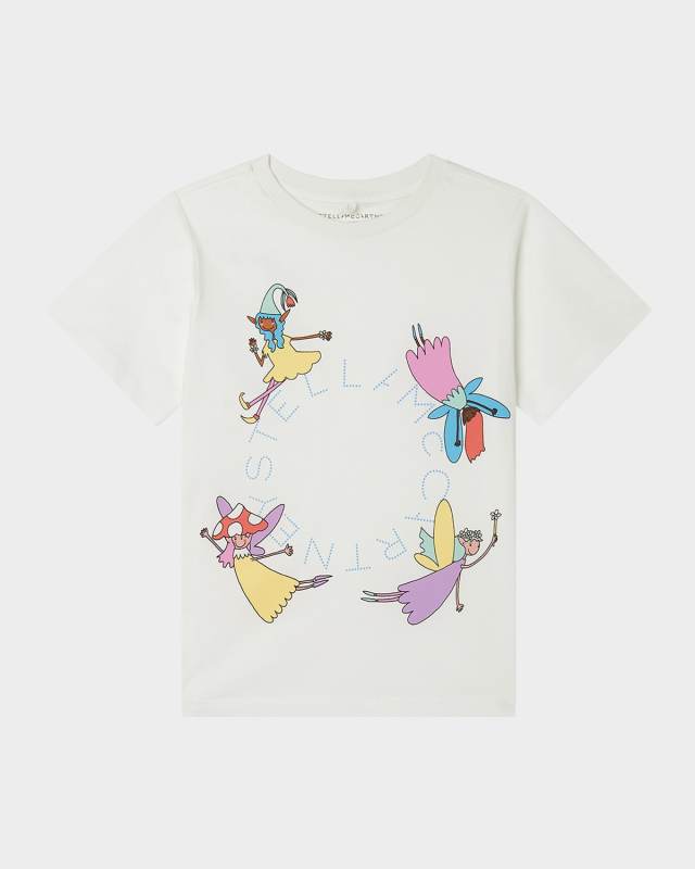 Girl's Fairies Logo Disc Printed T-Shirt, Size 4-10